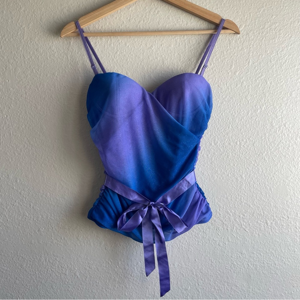 Rare Y2K Victoria’s Secret Purple Ombre Sparkly Fairycore Corset Top